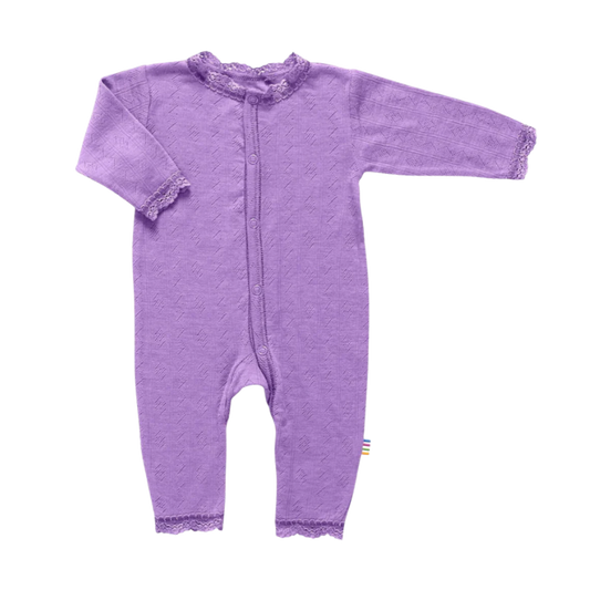 Joha Jumpsuit aus Wolle/Seide mit Pointelle-Muster – Lila
