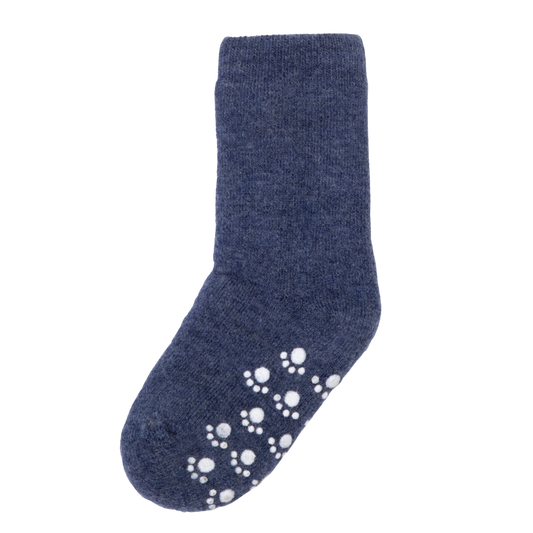 Joha wollen sokken met antislip - Denim Melange