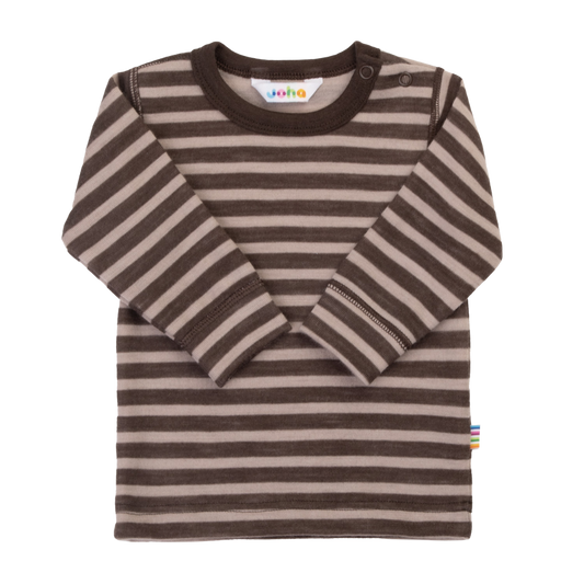 Joha wollen longsleeve gestreept - Dark Brown