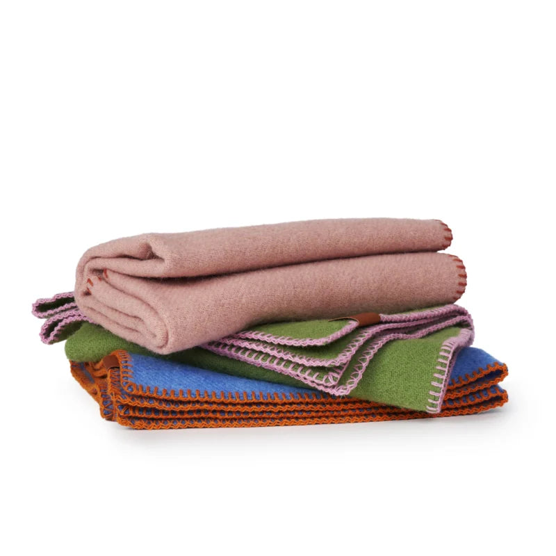 Klippan wollen babydeken Cozy - Blauw / Oranje