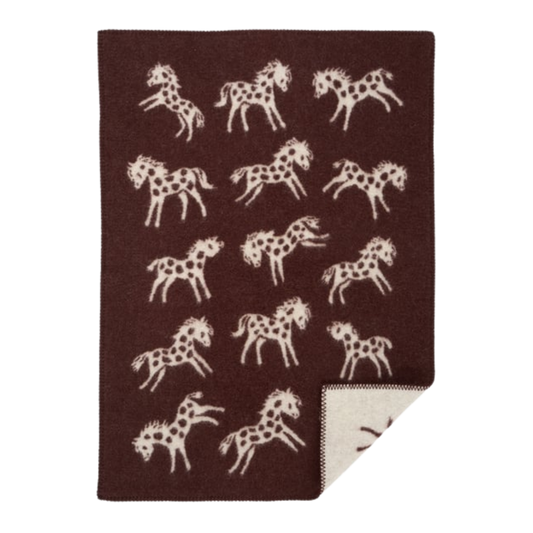 Klippan eco-wol wiegdeken Pony – Bruin