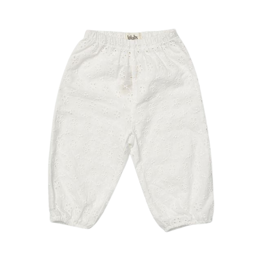 Lalaby katoenen baby broekje Pixi – Broderie Anglaise