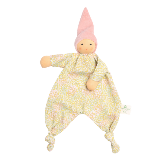 Nänchen Natur gebloemd knuffeldoekje - Rosa