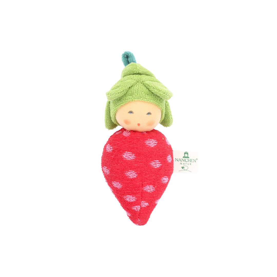 Nänchen Natur grijpspeeltje – Aardbei (met rammelaar)