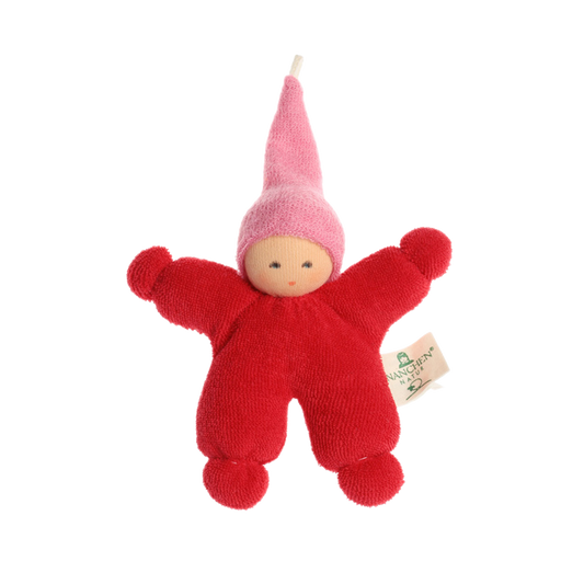 Nänchen Natur Kuscheltierpuppe Wichtel - Rot