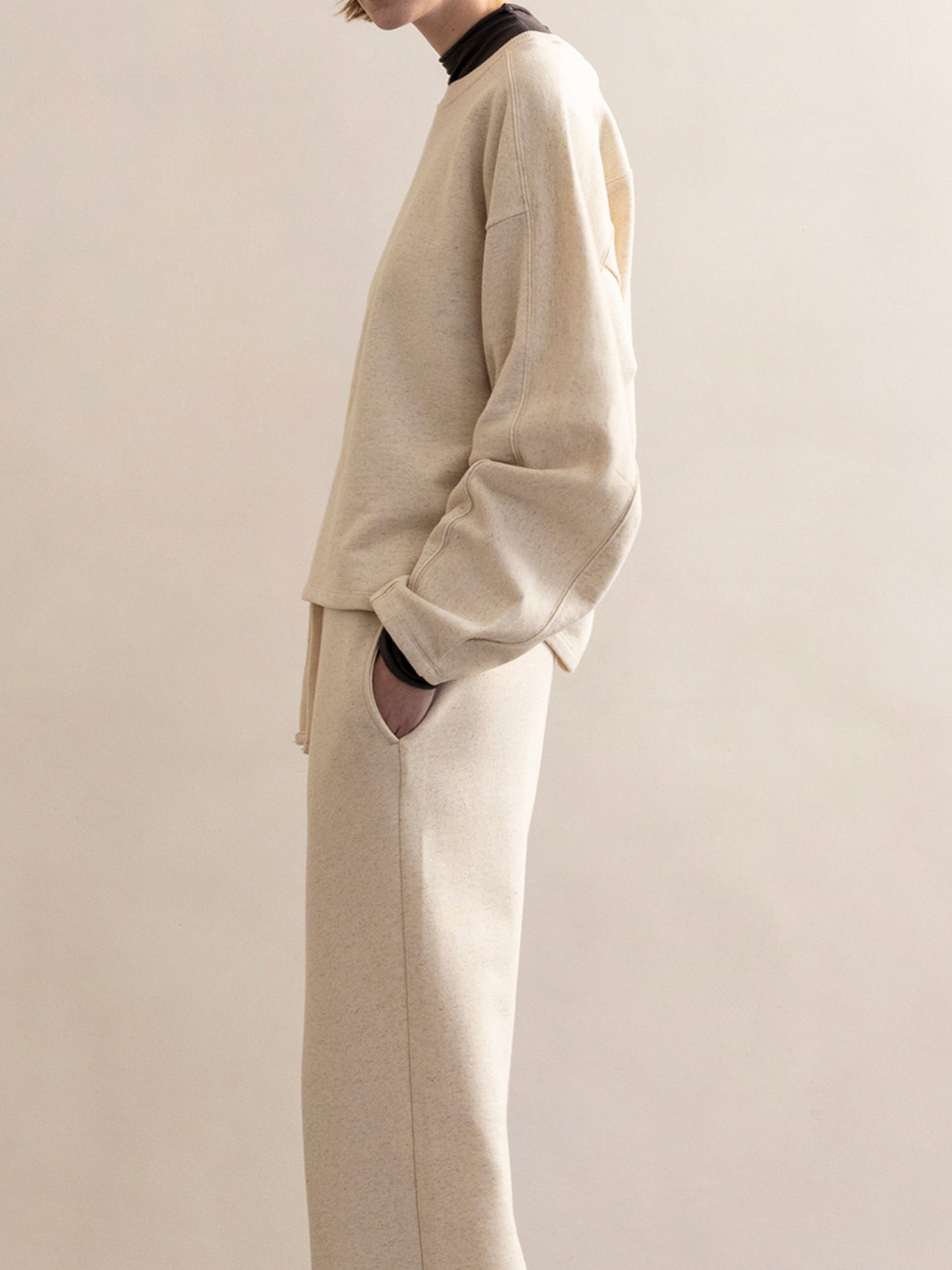 PHAE sweater bio katoen / linnenmix dames - Naturel