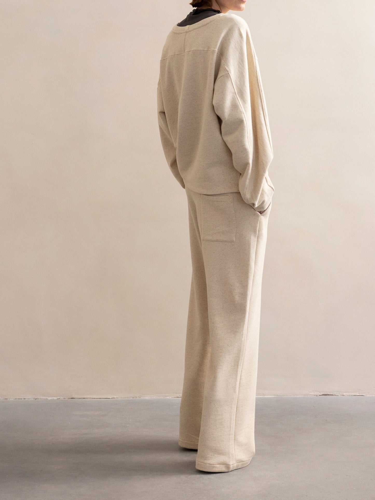 PHAE sweater bio katoen / linnenmix dames - Naturel