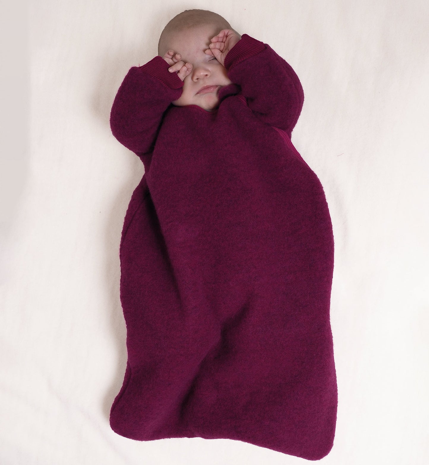 Reiff Wolf Fleece-Schlafsack mit Ärmeln - Beere