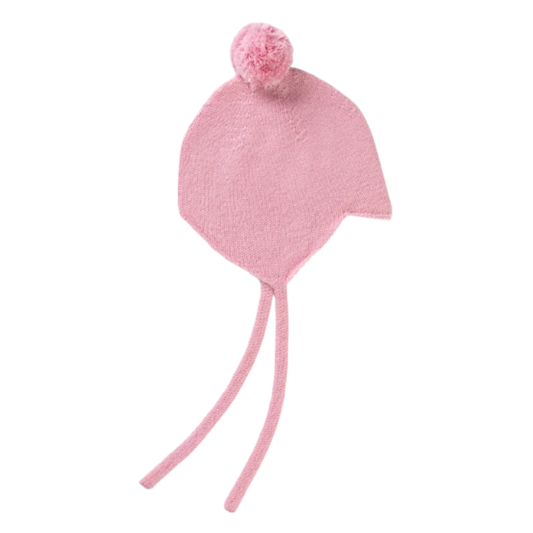Rosie Sugden kasjmier strikmutsje met pom-pom - Lilly