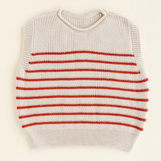 Hvid vest Harvey kids - Cream / Red